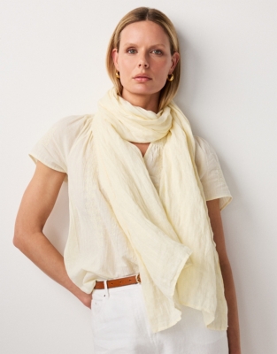 Linen Gauze Scarf - Lemon