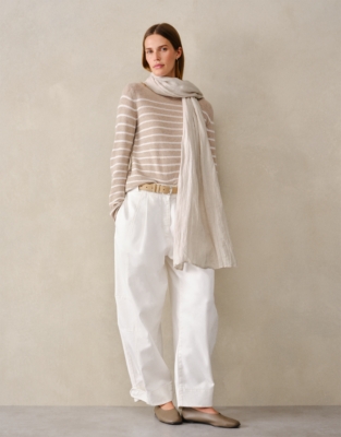 Linen Gauze Scarf - Salt