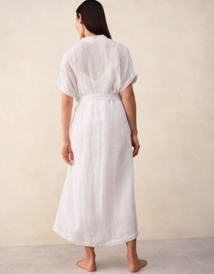 Linen Gauze Short Sleeve Robe