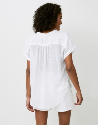 Linen Gauze ShortSleeve Top Tops & TShirts The White Company UK