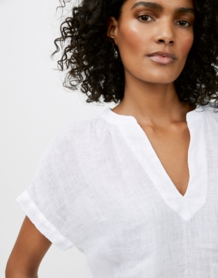 Linen Gauze ShortSleeve Top Tops & TShirts The White Company UK