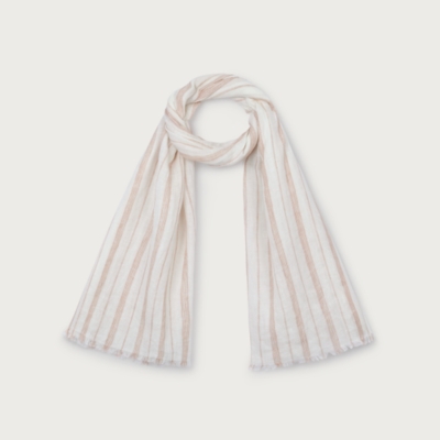 Linen Gauze Striped Blanket Scarf