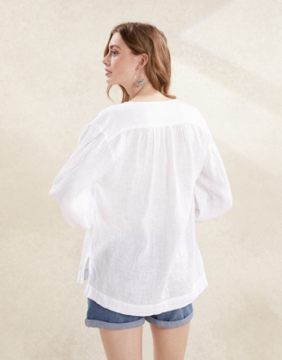 Linen Gauze Top Clothing Sale The White Company UK
