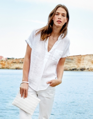 Linen Gauze Top All Clothing Sale The White Company US