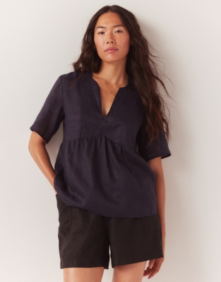 Linen Gauze VNeck Blouse Tops & Blouses The White Company US