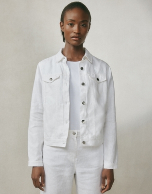 Linen jean 2025 jacket womens