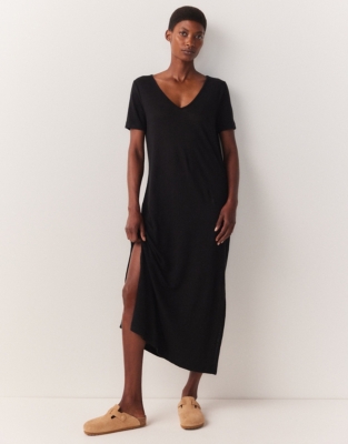 Linen shop jersey dress