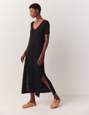 Linen sales jersey dress