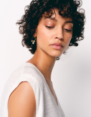 Linen Jersey Button Through Tank - Porcelain
