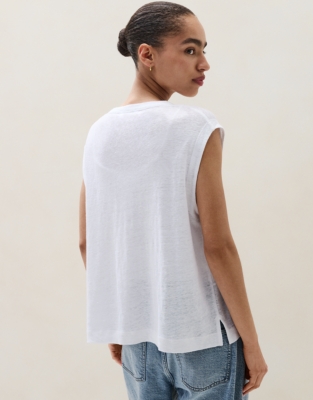Linen Jersey Button Through Tank