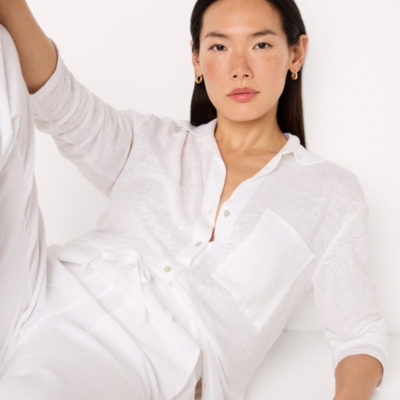 Linen Jersey Oversized Shirt