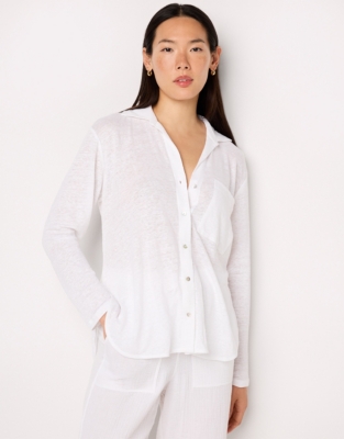 Linen Jersey Oversized Shirt