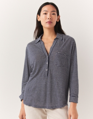 Linen Jersey Stripe Shirt
