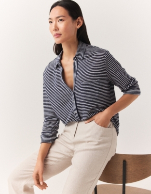 linen stripe shirt