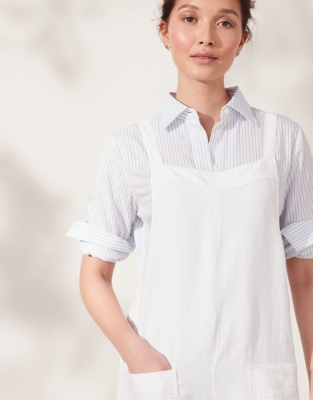 white linen jumpsuit