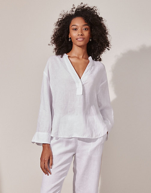 Linen Kimono-Sleeve Shirt | Clothing Sale | The White Company UK
