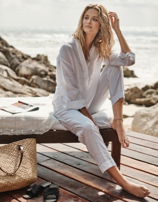 Linen KimonoSleeve Shirt Clothing Sale The White Company UK