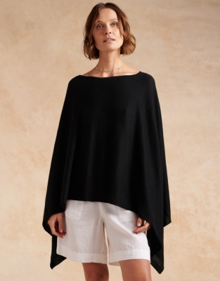 Linen Knit Poncho Sweaters & Cardigans The White Company US