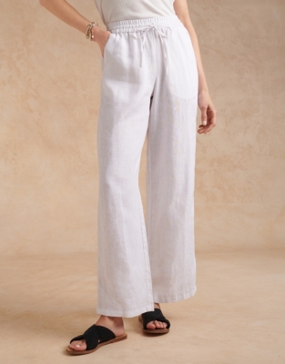 Laces Cut Design Trouser – Cotton – White – BGT34 - Silk Avenue