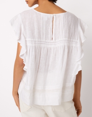 Linen Lace Insert Blouse