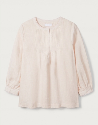 Linen Lace-Insert Blouse | Clothing Sale | The White Company UK