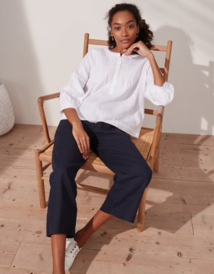 Linen LaceInsert Blouse Clothing Sale The White Company UK