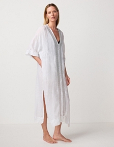 Linen Lace Insert Kaftan