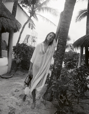 Linen Lace Insert Kaftan
