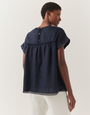 Linen Ladder Insert Blouse