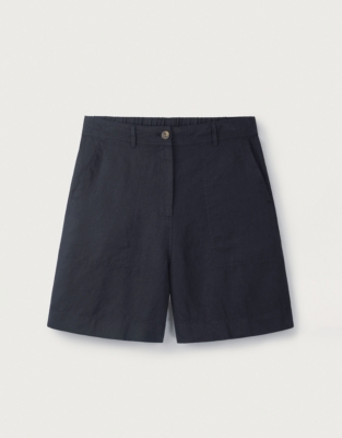 Linen Longline Short - Black