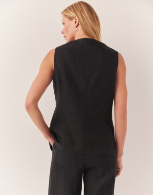 Linen Longline Waistcoat Coats & Jackets The White Company UK