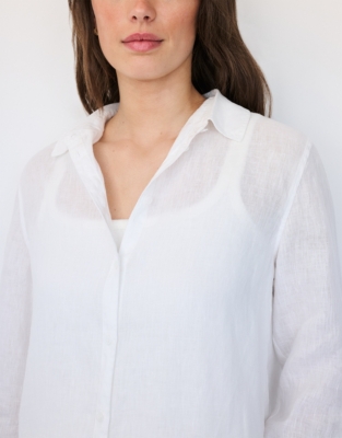 Linen Oversized Shirt - White