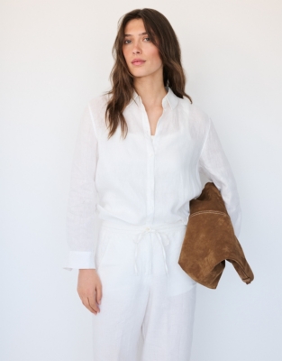 Linen Oversized Shirt - White