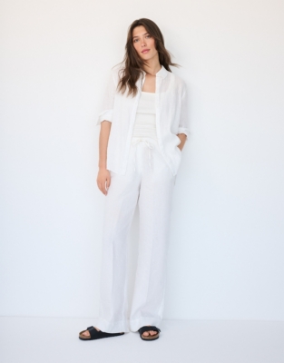 Linen Oversized Shirt - White