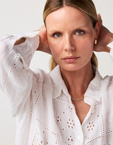 Linen Patchwork Broderie Shirt