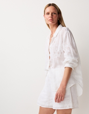 Linen Patchwork Broderie Shirt