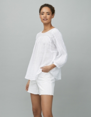 pintuck linen shirt