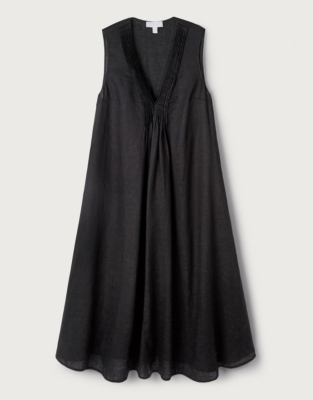 linen pintuck dress
