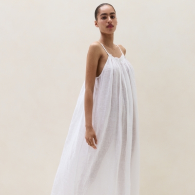 Linen Pleat Detail Midi Nightie