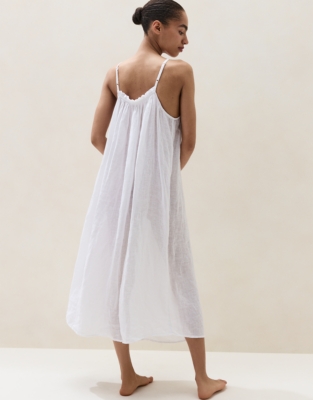 Linen Pleat Detail Midi Nightie
