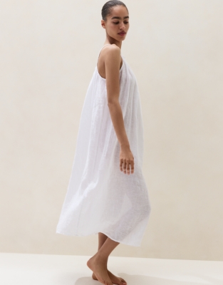 Linen Pleat Detail Midi Nightie