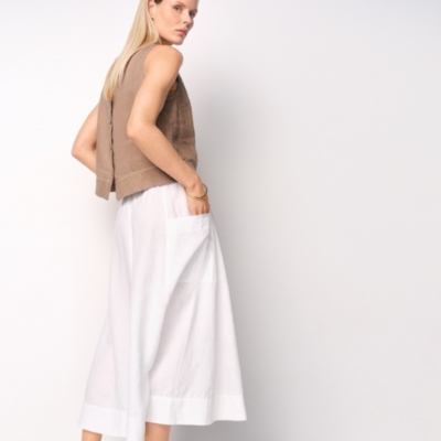 Linen Pocket Detail Skirt