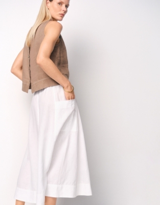 Linen Pocket Detail Skirt
