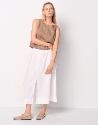 Linen Pocket Detail Skirt