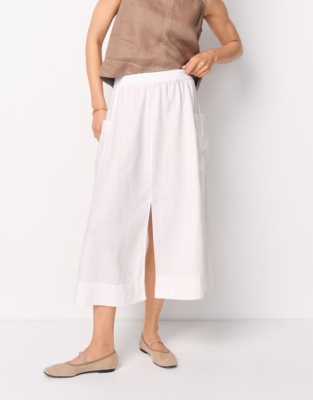 Linen Pocket Detail Skirt