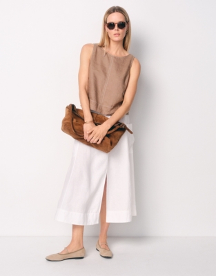 Linen Pocket Detail Skirt