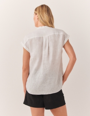 Linen Pop Over Blouse