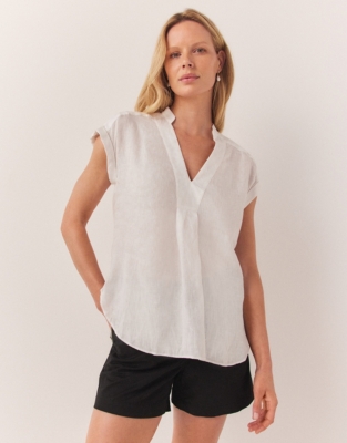 Linen Pop Over Blouse