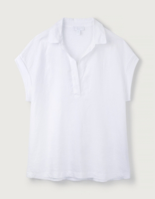 Linen Pop Over Shirt - White