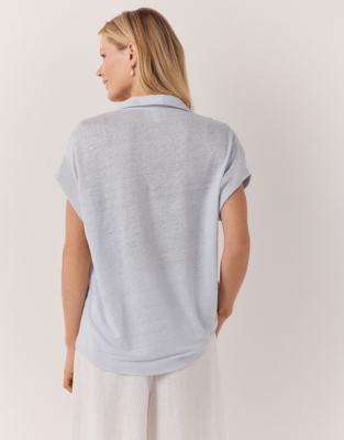 Linen Pop Over Shirt - Linen Blue